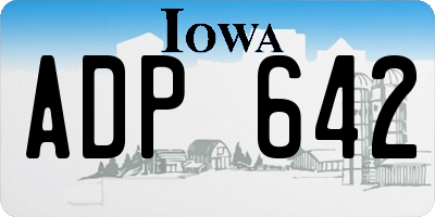 IA license plate ADP642