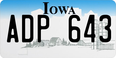 IA license plate ADP643