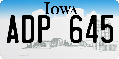 IA license plate ADP645
