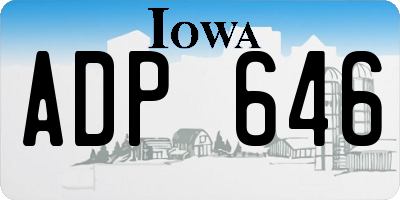 IA license plate ADP646