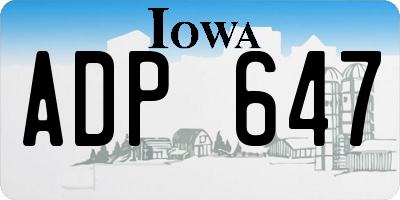 IA license plate ADP647