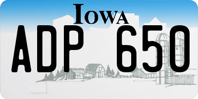 IA license plate ADP650