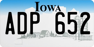 IA license plate ADP652