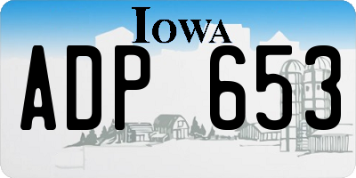 IA license plate ADP653