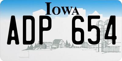 IA license plate ADP654