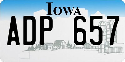 IA license plate ADP657
