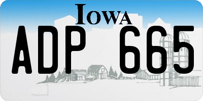 IA license plate ADP665