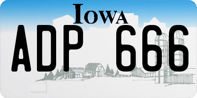 IA license plate ADP666