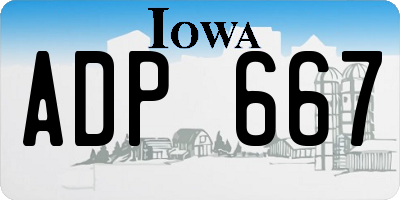 IA license plate ADP667