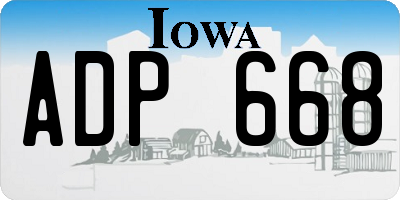 IA license plate ADP668