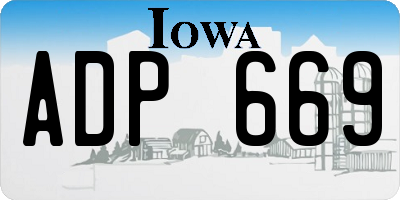 IA license plate ADP669