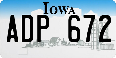 IA license plate ADP672