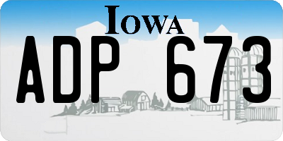 IA license plate ADP673