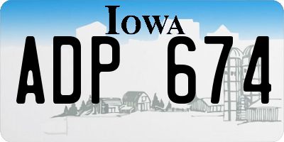 IA license plate ADP674
