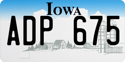 IA license plate ADP675