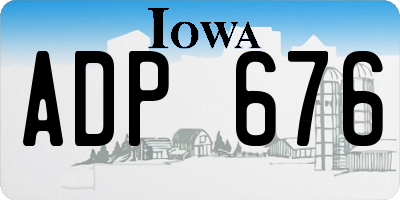 IA license plate ADP676