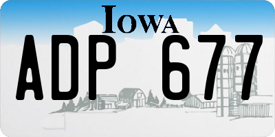 IA license plate ADP677