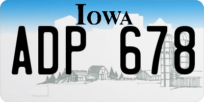 IA license plate ADP678