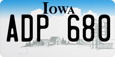 IA license plate ADP680
