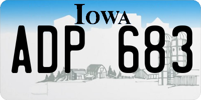 IA license plate ADP683