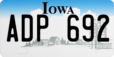 IA license plate ADP692