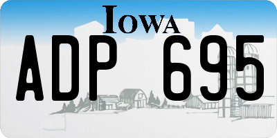 IA license plate ADP695