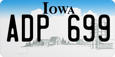 IA license plate ADP699