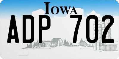 IA license plate ADP702