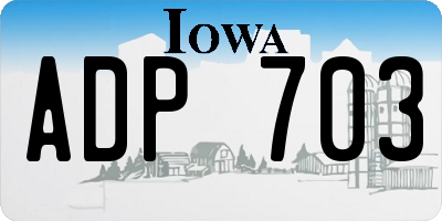 IA license plate ADP703