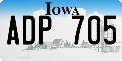 IA license plate ADP705