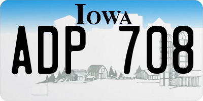 IA license plate ADP708