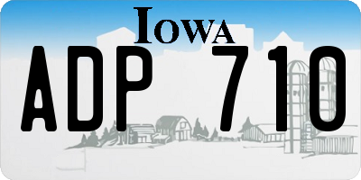 IA license plate ADP710