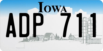 IA license plate ADP711