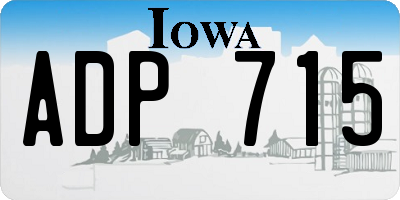 IA license plate ADP715