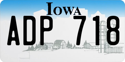 IA license plate ADP718