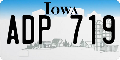 IA license plate ADP719