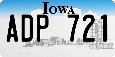 IA license plate ADP721
