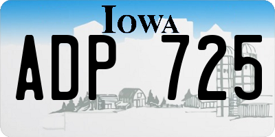 IA license plate ADP725