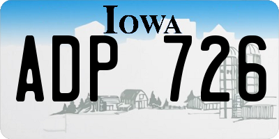 IA license plate ADP726