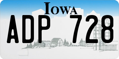 IA license plate ADP728