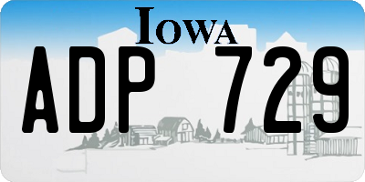 IA license plate ADP729