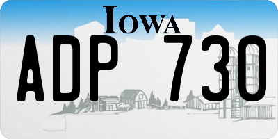 IA license plate ADP730