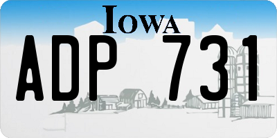 IA license plate ADP731