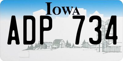 IA license plate ADP734