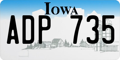 IA license plate ADP735