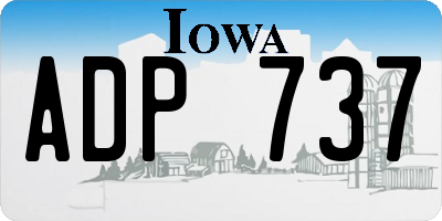 IA license plate ADP737