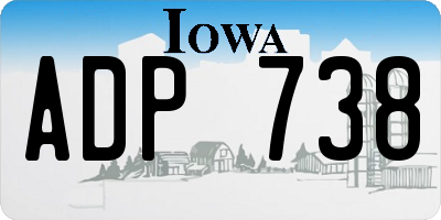 IA license plate ADP738