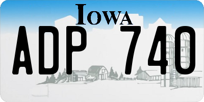 IA license plate ADP740
