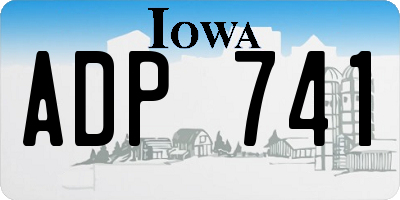 IA license plate ADP741