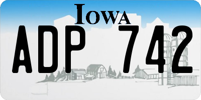 IA license plate ADP742